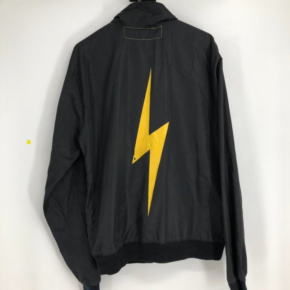 Aviator Nation Black Bomber style Windbreaker w/ Lightning Bolt Graphic size M - Picture 2 of 15